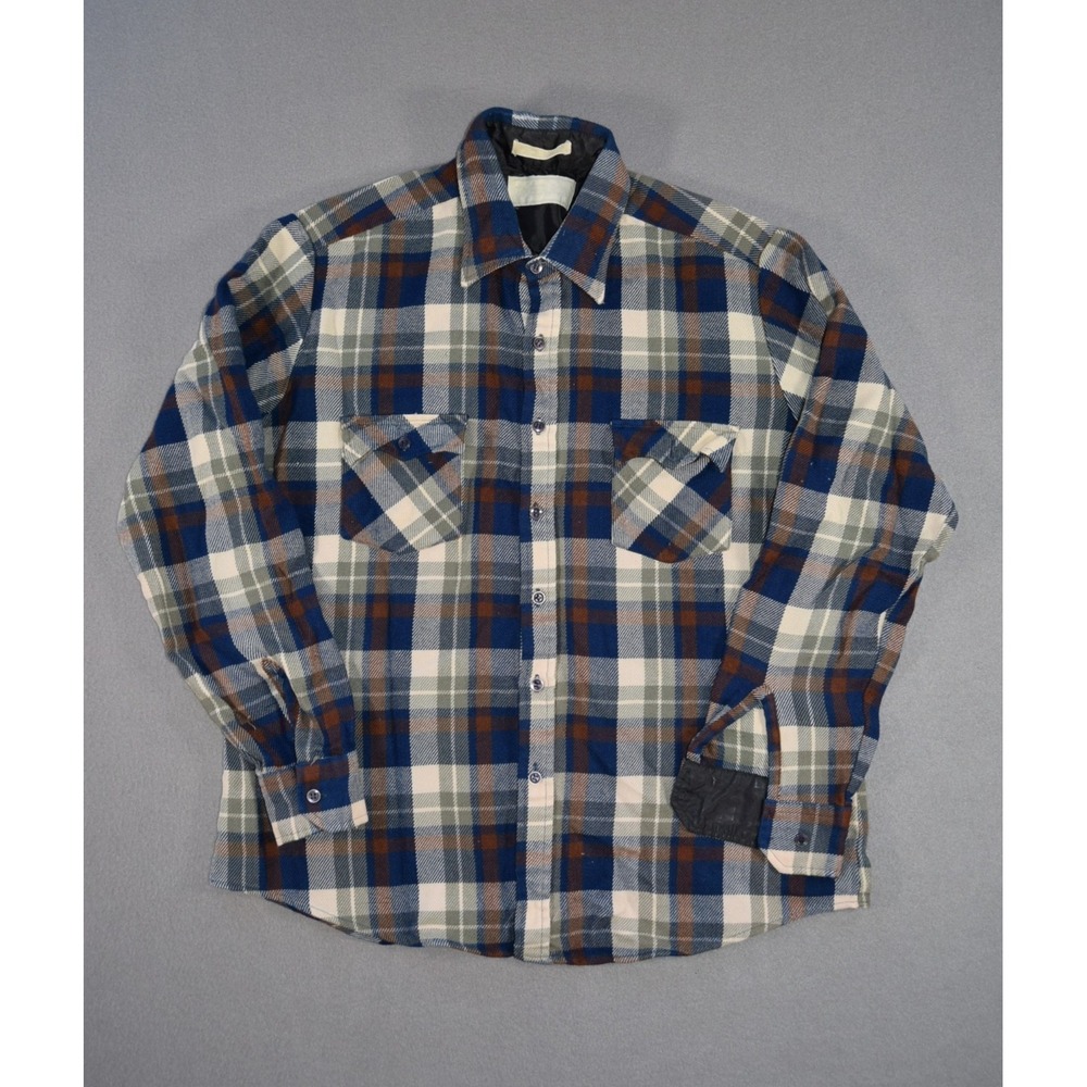 Vintage Timber Run Flannel Shirt Mens Large Plaid Button Up Long Sleeve Acrylic